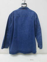 (96)♪Papas パパス メンズ デニム ジャケット コート Gジャン カバーオール 日本製 サイズL Pロゴ刺繍_画像2