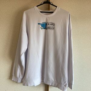 メンズ　長袖　トレーナー　ロングTシャツ プリント　XLサイズ CRAZY PARTY モンスター　SHEIN 白