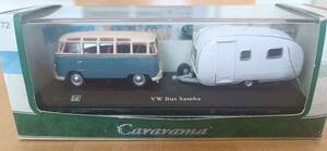 Schuco シュコー 1:87 VW Bus Samba フォルクスワーゲン バス キャンピングトレーラ付き