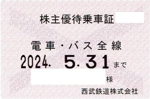 西武鉄道株主優待乗車証 電車・バス全線 定期券タイプ ②