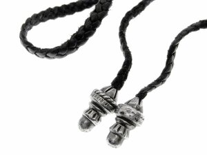 クロムハーツ CHROME HEARTS ■ 【 LEATHER BRAID 】 ボロチップ レザー ブレード ネックレス　30052