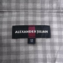 新品 アレキサンダージュリアン コーデュロイ チェック カッタウェイ シャツ XL 灰 【I53777】 ALEXANDER JULIAN 秋冬 メンズ 起毛_画像8