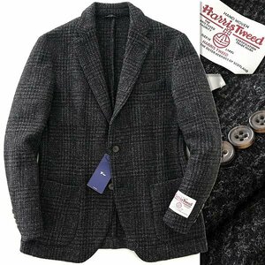 新品 ジーステージ ハリスツイード チェック ジャケット 48(L) 灰黒 【2-80208_4】 秋冬 メンズ G-stage Harris Tweed ウール ブレザー