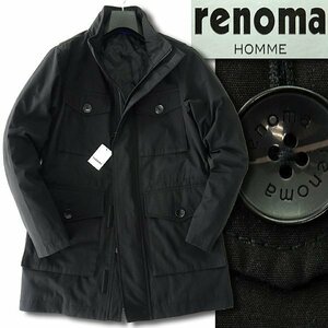 新品 3.3万 レノマオム 撥水 高密度 M-65型 フィールド コート XL 黒 【J42494】 秋冬 renoma HOMME ブルゾン ジャケット メンズ