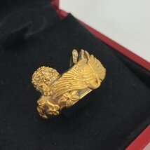 5667-60【 CARRERA y CARRERA 】 カレライカレラ リング 指輪 鳥 モチーフ K18 金 750 ゴールド ダイヤ サイズ：約 12号 総重量 約 9.1g_画像2