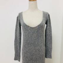 k1962 タグ付 MOUSSE レディース ニット ワンピース 薄手 ロング EXTRAFINE WOOL グレー シンプル 上品 上質 ナチュラルブーケスタイル_画像5