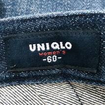 k1987 UNIQLO ユニクロ レディース 旧タグ デニム ジーンズ Gパン 七分丈 スリット 色褪せ 60 ストレッチ 綿混 カジュアルデニムコーデ_画像8