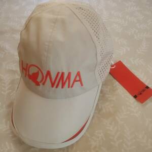 未使用品　ホンマ　HONMA　キャップ　マジックテープ　やや光沢 グレー/レッド　軽量約54g　裏メッシュ生地　蒸れにくい 