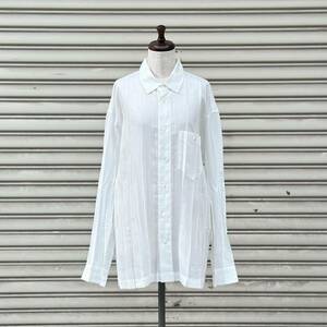 ISSEY MIYAKE MEN イッセイミヤケ メン プリーツ シワ加工 ドレス シャツ SHIRT MADE IN JAPAN 日本製 WHITE ホワイト 系 サイズ 4
