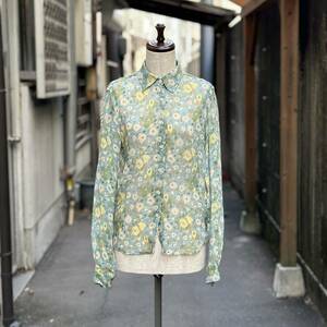 ASPESI アスペジ シースルー 花柄 シルク ロングスリーブ シャツ 総柄 FLOWER SILK L/S SHIRT MADE IN ITALY イタリア製 サイズ 40