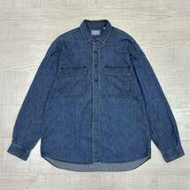 20aw 2020 BLUE BLUE ブルーブルー スイッチ ショルダー デニム ワーク シャツ WORK SHIRT インディゴ 染め 製品洗い 加工 サイズ 3_画像1