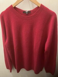 UNIQLO ユニクロ　3Dカシミヤクルーネックセーター　ピンク　XL 未使用　長袖　セーター　カシミア