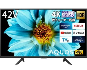 ☆美品☆2023年製☆シャープ 42型液晶テレビ AQUOS 4T-C42DJ1 4K AndroidTV