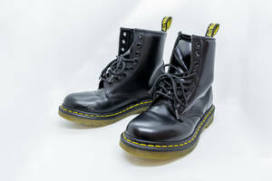 【1円〜】■Dr.Martens/ドクターマーチン■8ホール/プレーントゥ/レースアップブーツ/ブラック/UK4/EU37/23cm■