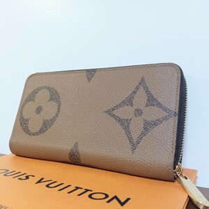 VUITTON ヴィトン ジッピーウォレット ジャイアント モノグラム リバース M69353 ファスナー ジップ 長財布 革 レザー 金具 ブラウン 茶