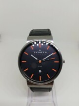 【稼働品】SKAGEN スカーゲン 351XLSLBMO メンズクォーツ腕時計_画像2