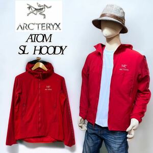 【完売 大人気】ARC'TERYX ATOM SL HOODY MEN'S S RED アークテリクス アトムSLフーディ 中綿 ダウン メンズS 赤 ナイロンジャケット