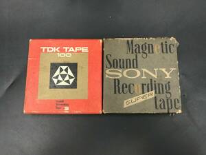 1129-06◆オープンリールテープ 2点 TDK TAPE 100 SONY super-33 使用済み 当時物 動作未確認