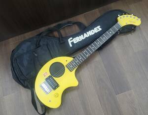 1114-203□FERNANDES フェルナンデス ZO-3 ゾウさん エレキギター イエロー 音楽 楽器 弦楽器 ケース付き 動作未確認 ジャンク 同梱不可