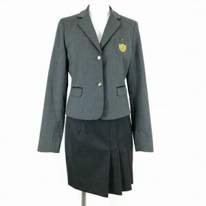 1円 韓国制服 ブレザー ミニスカート 上下2点セット 冬物 女子 学生服 ソウルヘウォン女子中学高校 グレー 制服 中古 ランクB KU0706