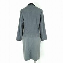 1円 韓国制服 ブレザー スカート 上下2点セット 冬物 女子 学生服 中学 高校 グレー 制服 中古 ランクB KU0811_画像2