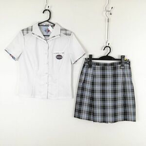 1円 韓国制服 ブラウス ミニキュロット 上下2点セット 夏物 女子 学生服 ソウルチャンイル中学 白 制服 中古 ランクB KU0795