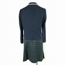 1円 韓国制服 ブレザー チェックスカート ネクタイ 上下4点セット 冬物 女子 学生服 ソウルチャンチョン中学 紺 制服 中古 ランクC KU0814_画像2