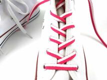 靴紐 シューレース 平タイプ 2色ライン 白ピンク 140cm_画像5