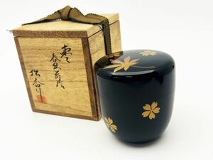 ★稲忠 輪島塗 松杏作　棗　蒔絵 　紅葉　 棗 　 合せ箱 　漆器 茶道具　 共箱★