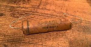 ビンテージ Sprague Wax .5 400v コンデンサ (電子部品)(在庫1)