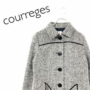 courreges クレージュ ロングコート コート アウター レディース サイズ38 秋 冬 グレー RF1255