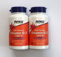ナウフーズ ビタミンD3 1000 IU 180ソフトジェル【Now Foods】High Potency Vitamin D-3 1,000 180 Softgels _画像1