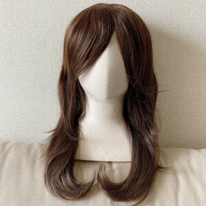 医療用　人毛MIX　ロング　フルウィッグ　ウイッグ　ブラウン　wig　耐熱