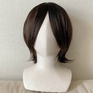 美品　ショート　フルウィッグ　ウイッグ　ナチュラルブラウン　wig　耐熱　