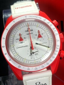 新品 Swatch × Omega スウォッチ × オメガ S033R100 スピードマスター ミッショントゥマーズ バイオセラミック ムーンスウォッチ 腕時計