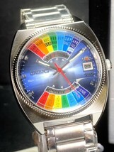 日本未発売 希少モデル 新品 ORIENT オリエント 万年カレンダー 自動巻き 機械式 腕時計 カットガラス ブルー EU04-C0 アンティーク_画像2