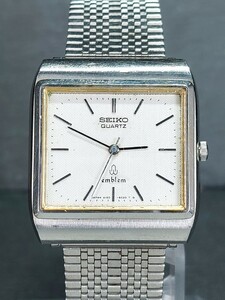 SEIKO セイコー QUARTZ クォーツ emblem エンブレム 4120-5020 メンズ 腕時計 アナログ シルバー ホワイト文字盤 ステンレス メタルベルト