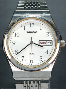 SEIKO セイコー SPIRIT スピリット 7N93-7000 メンズ 腕時計 アナログ カレンダー メタルベルト ホワイト文字盤 電池交換済み 動作確認済み