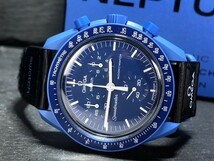 入手困難 新品 Swatch Omega スウォッチ オメガ S033N100 スピードマスター ミッション トゥ ネプチューン ムーンスウォッチ 腕時計_画像4