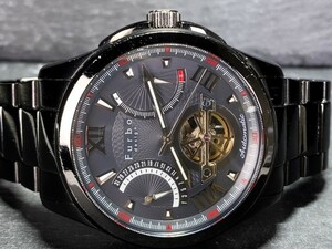 超美品 フルボデザイン Furbo design 自動巻き 機械式 ビックテンプ 腕時計 パワーリザーブ アンティーク腕時計 F9005BKIP 動作確認済み