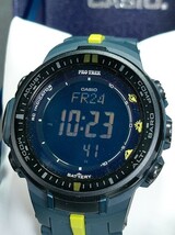 CASIO カシオ PRO TREK プロトレック TOUGH SOLAR タフソーラー PRW-3000 メンズ 腕時計 デジタル グレー＆ライムグリーン ビッグフェイス_画像1