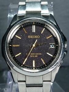 SEIKO セイコー RADIO WAVE CONTROL SOLAR 電波ソーラー SBTM243 メンズ 腕時計 アナログ カレンダー シルバー ブラック文字盤 ステンレス