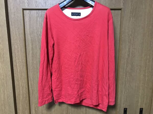 MONSIEUR NICOLE ムッシュ ニコル 通年 長袖 Tシャツ Sz.46 メンズ レッド