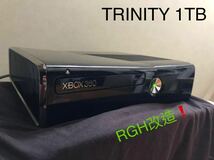 Xbox360s Trinity 1TB RGH 日本語化 メインて済み　本体　動作確認済み　リキッドブラック_画像1