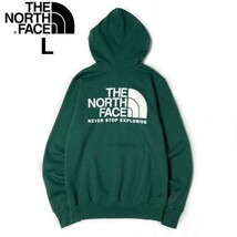 1円～!売切!【正規新品】THE NORTH FACE◆THROWBACK HOODIE パーカー プルオーバー US限定 裏起毛 男女兼用 ビッグロゴ(L)緑 181130-30_画像7