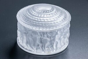 【洋食器】 ルネ ラリック Lalique フロストガラス ジュエリーケース D332 キャンディーボックス フランス 西洋美術 硝子工芸