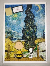#017 DEATH NYC 世界限定 アートポスター 現代アート ポップアート スヌーピー チャーリーブラウン ゴッホ Gogh 星月夜 麦畑_画像1