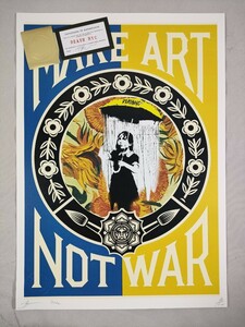 #041 DEATH NYC 世界限定ポスター 現代アート ポップアート MAKE ART NOT WAR シェパードフェアリー Banksy 傘少女 ゴッホ ひまわり