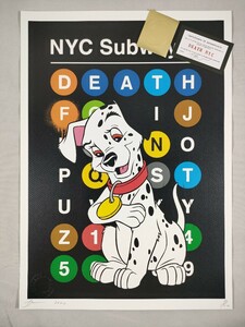 #043 DEATH NYC 世界限定ポスター 現代アート ポップアート ディズニー 101匹わんちゃん パッチ Subway ドット カラー 水玉