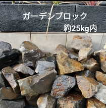 ガーデンブロック25㎏内ストーン栗石DIY 外構庭石銅硫化鉄ガビオン高級ガーデニングA_画像1